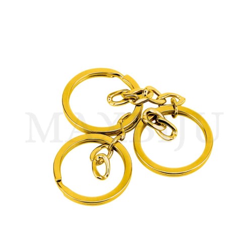 Steel Keychain Jumprings with Chain 28mm