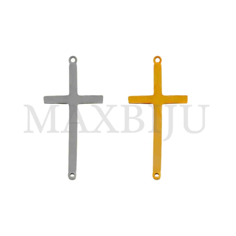 Stainless steel Curved Cross Pendant 2 Holes (31mm)