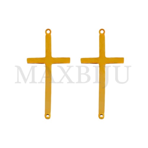 Stainless steel Curved Cross Pendant 2 Holes (31mm)