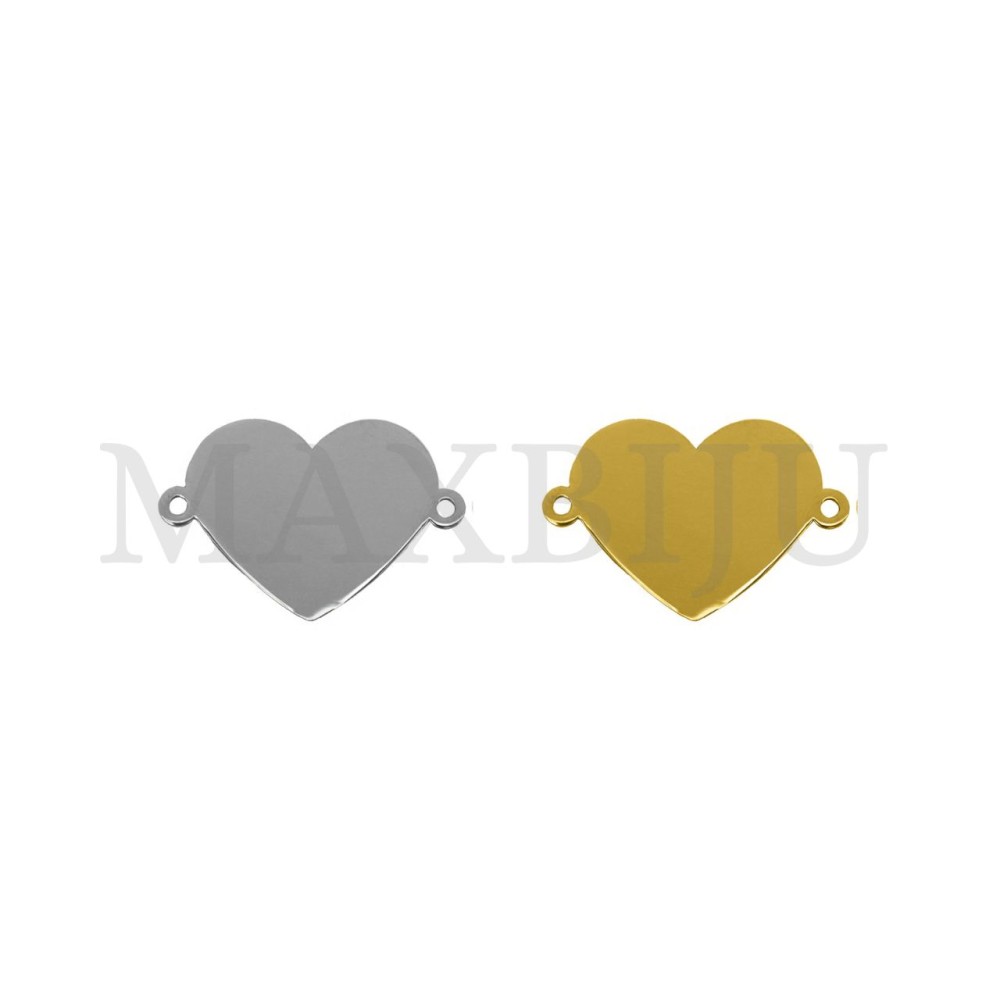 Stainless Steel Heart-Shaped Spacer 30x20mm.