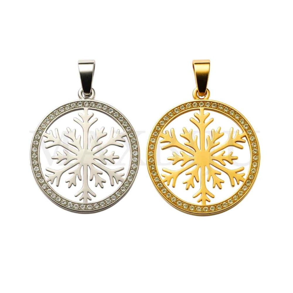 Stainless Steel Christmas Pendant 35mm