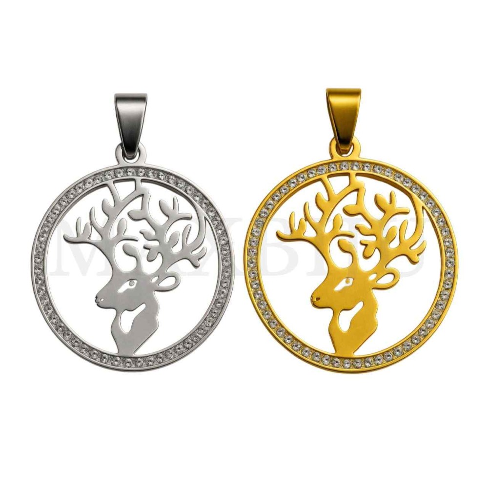 Stainless Steel Christmas Pendant 35mm