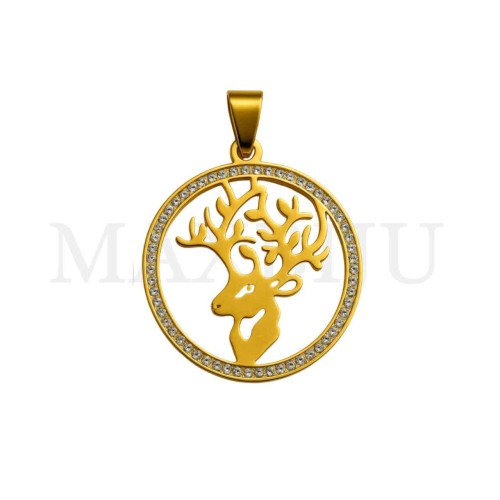 Stainless Steel Christmas Pendant 35mm