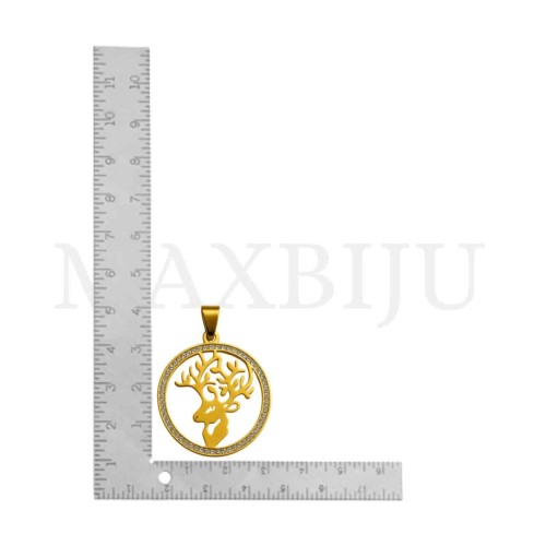 Stainless Steel Christmas Pendant 35mm