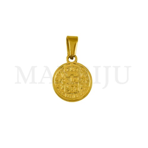 Stainless Steel Hispan Et Ind Rex Coin Pendant 11mm