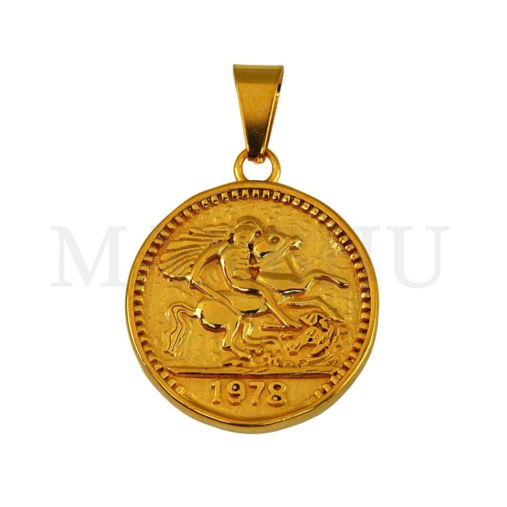 Stainless Steel One Pound Pendant 26mm