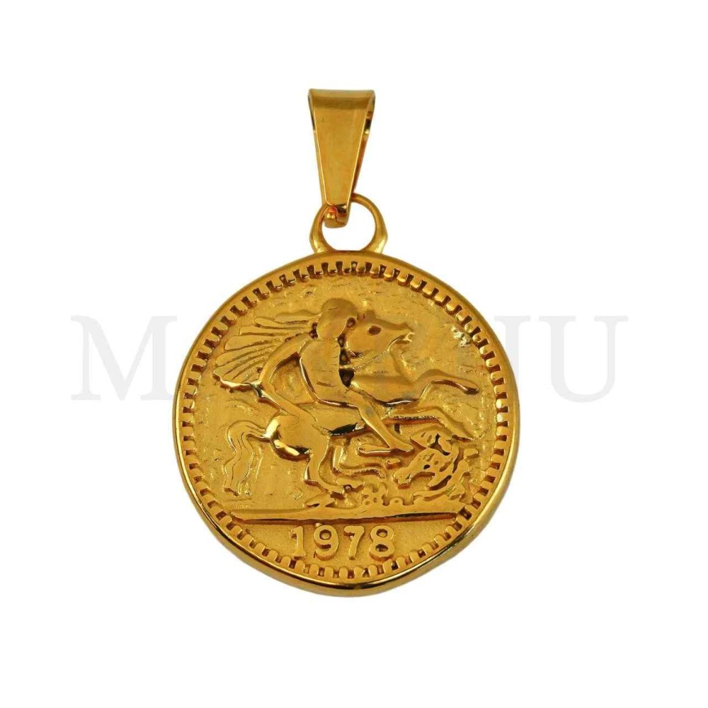 Stainless Steel One Pound Pendant 34mm