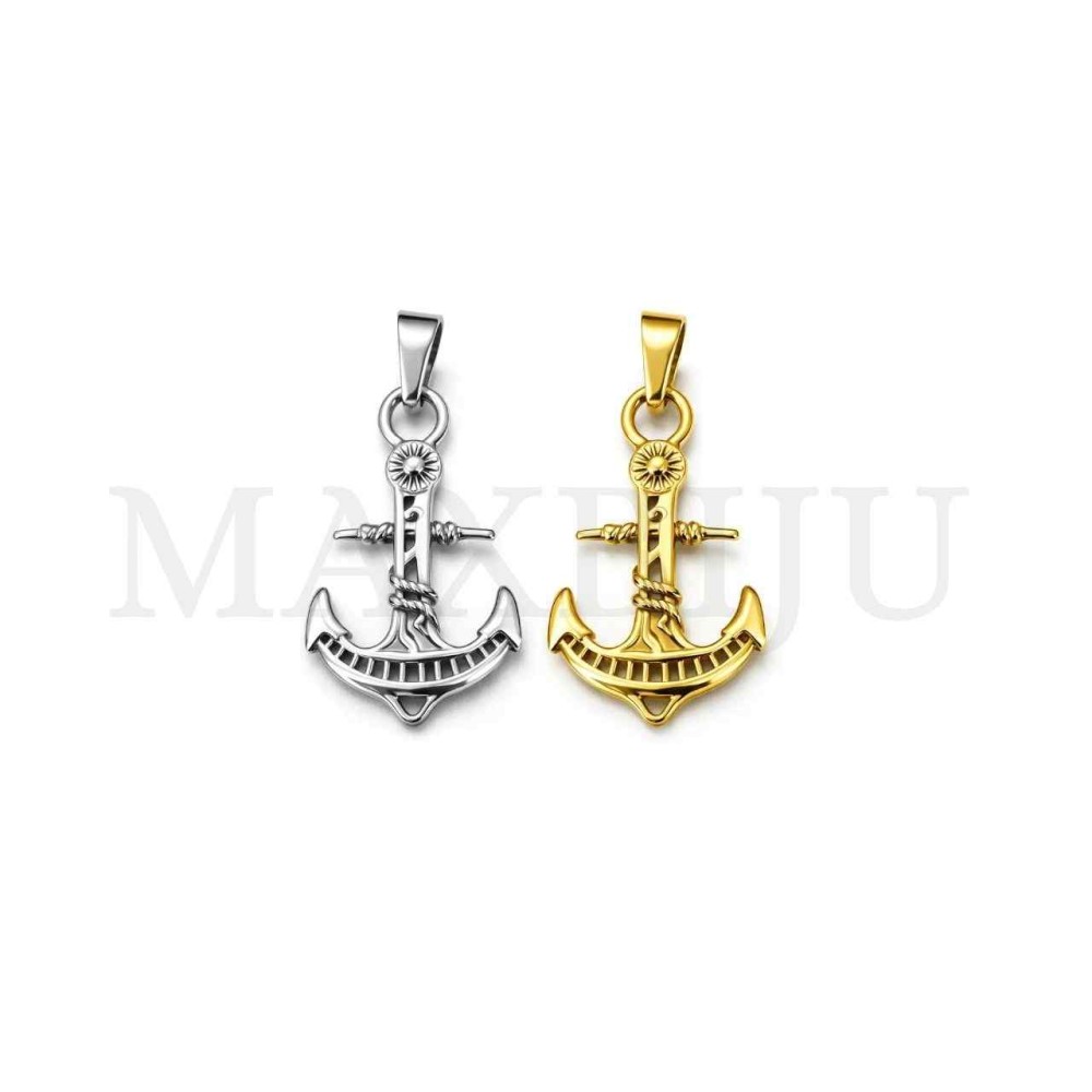 Stainless Steel Anchor Pendant 23x38mm
