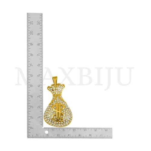 Stainless Steel Money Bag Pendant 27x41mm