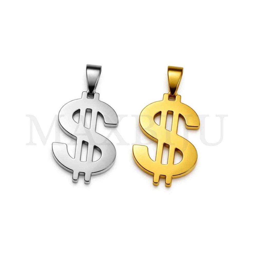 Stainless Steel Money Sign Pendant 19x29mm