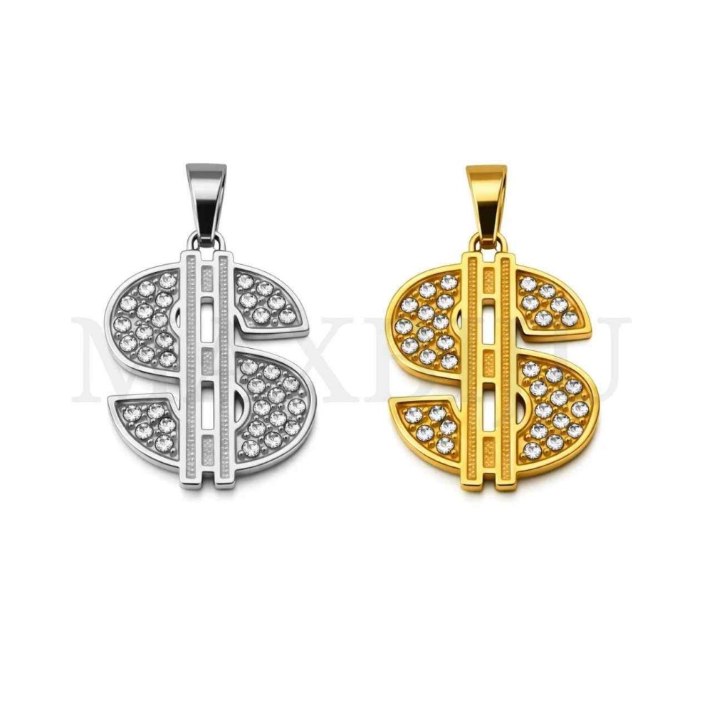 Stainless Steel Money Sign Pendant 22x29mm