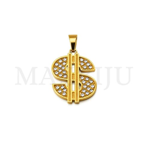 Stainless Steel Money Sign Pendant 22x29mm