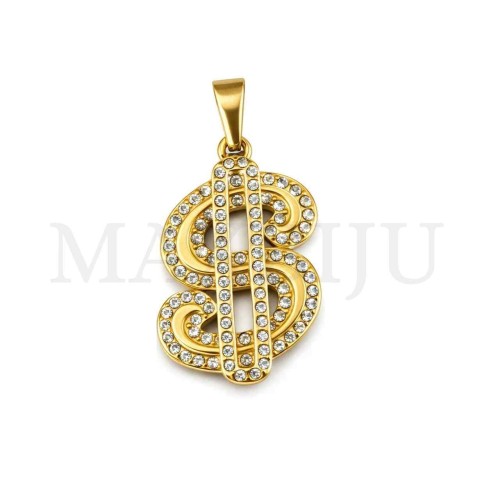 Stainless Steel Money Sign Pendant 24x38mm