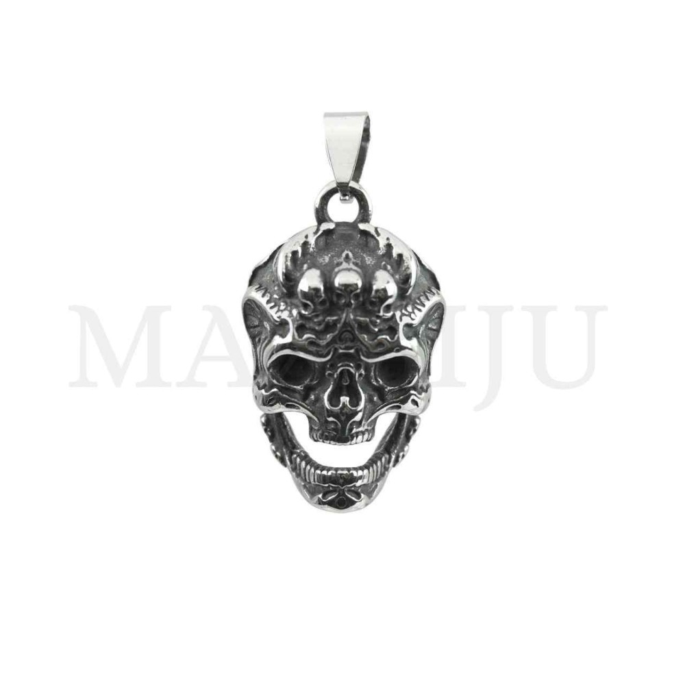 Stainless Steel Skull Pendant 21x34mm