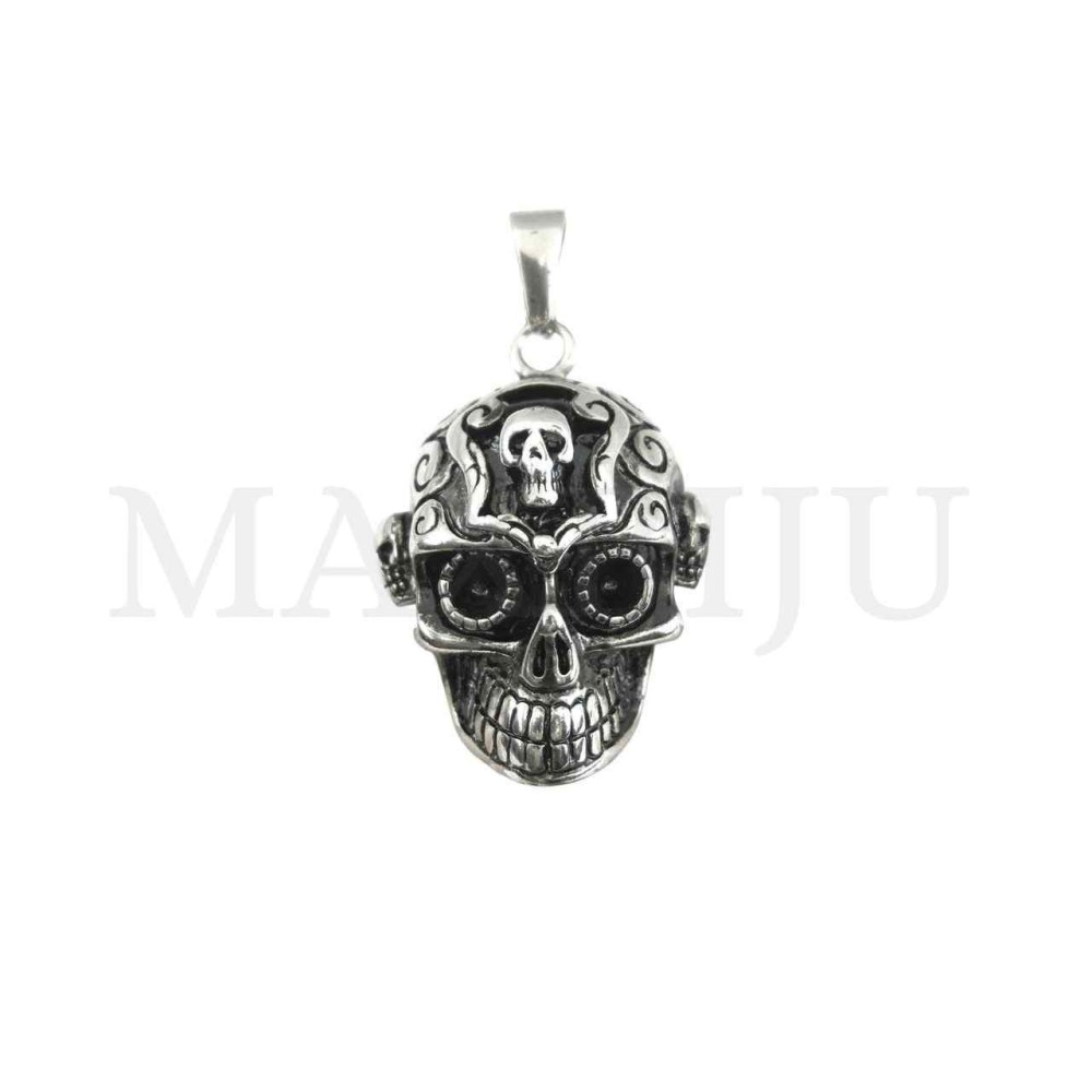 Stainless Steel Skull Pendant 28x40mm