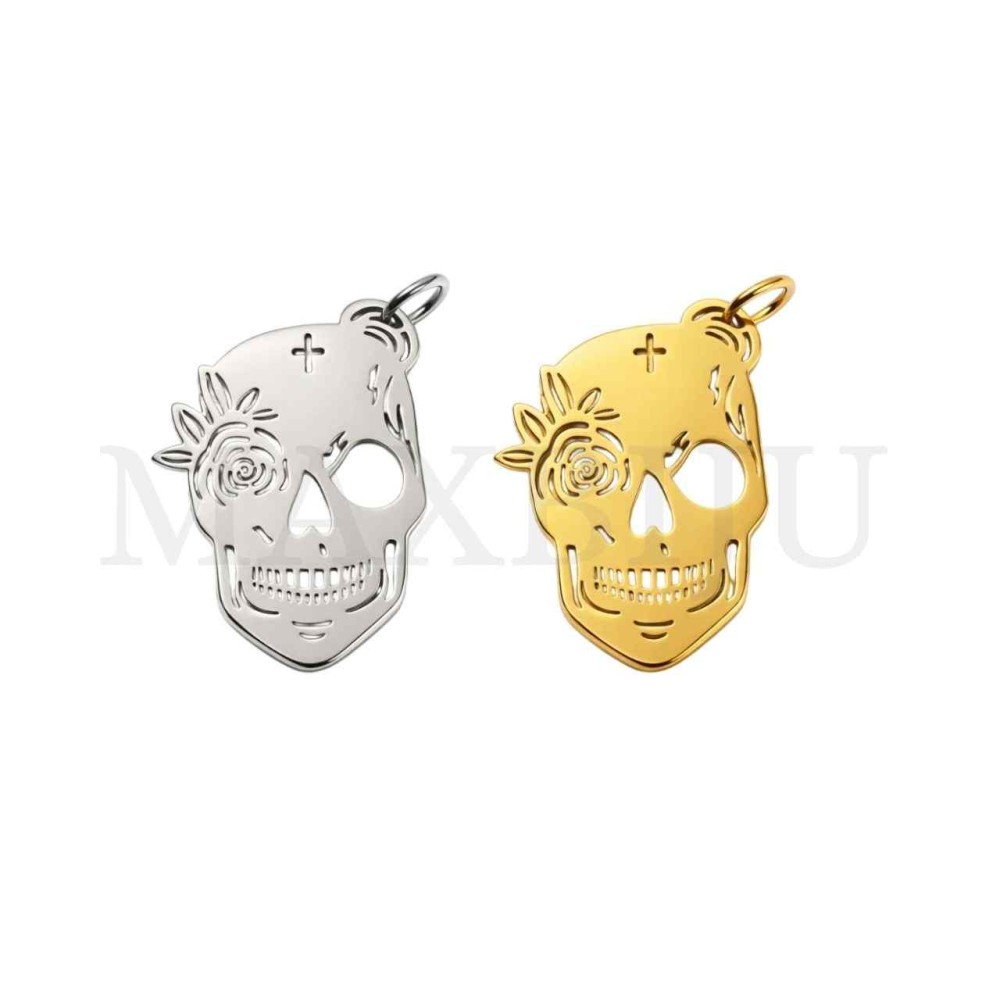 Stainless Steel Skull Pendant 23x30mm