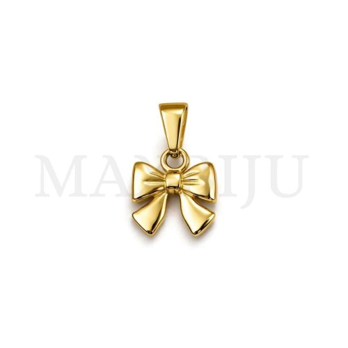 Stainless Steel Bow Pendant 12x14mm