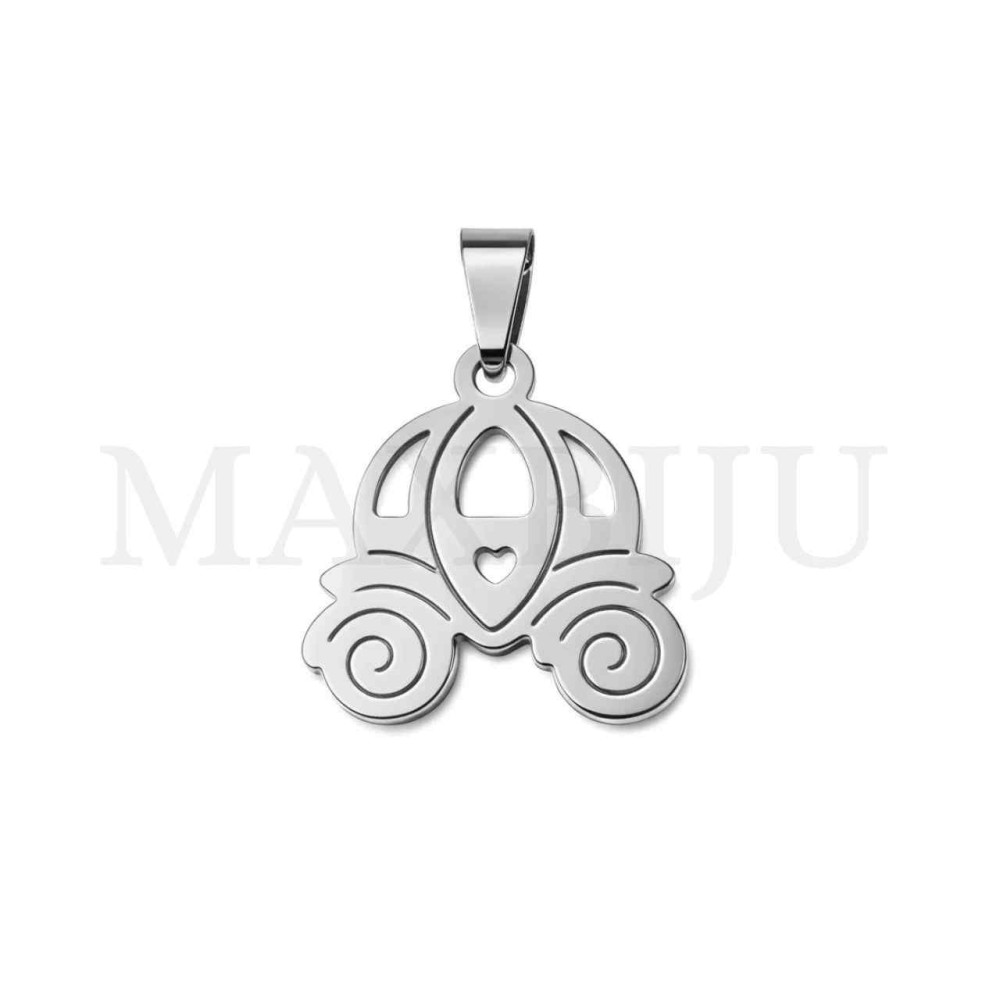 Stainless Steel Carriage Pendant 25x26mm