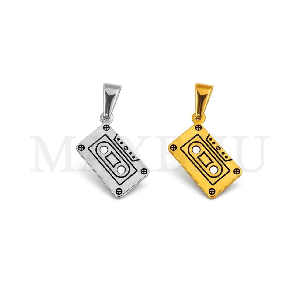 Stainless Steel Cassete Tape Pendant 18x10mm