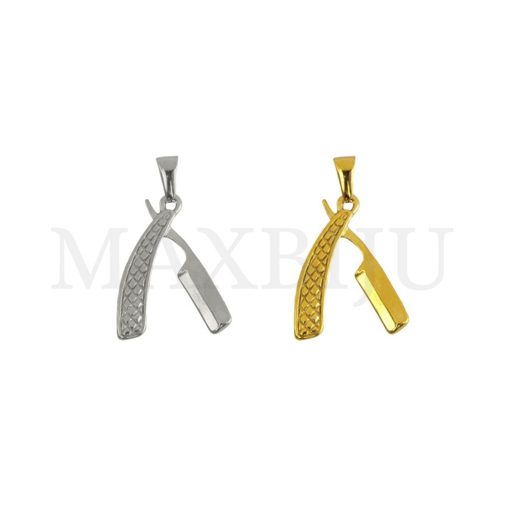 Stainless Steel Razor Pendant 20x26mm.