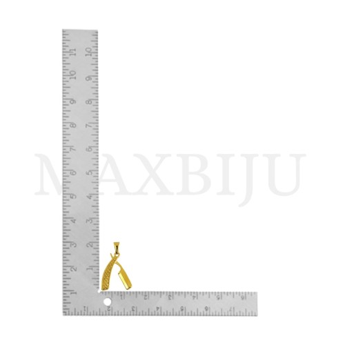 Stainless Steel Razor Pendant 20x26mm.