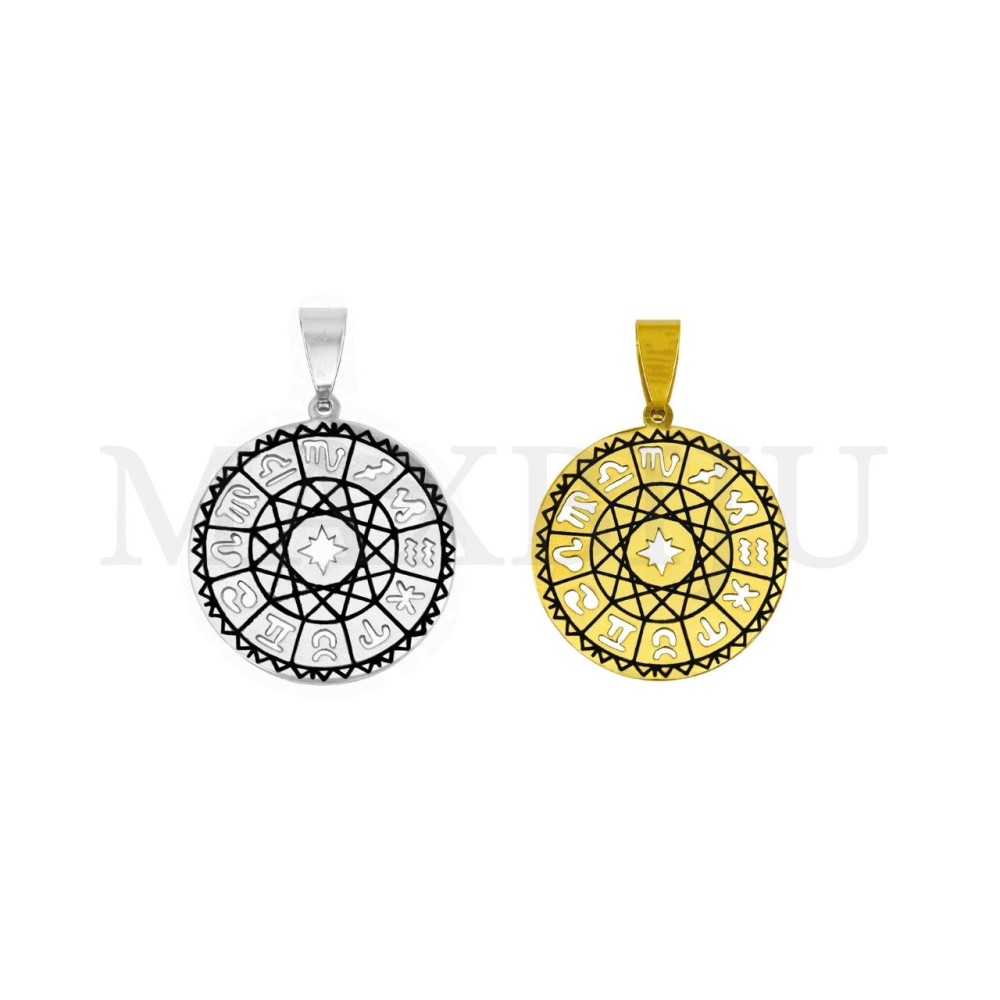 25mm Stainless Steel Zodiac Pendant.