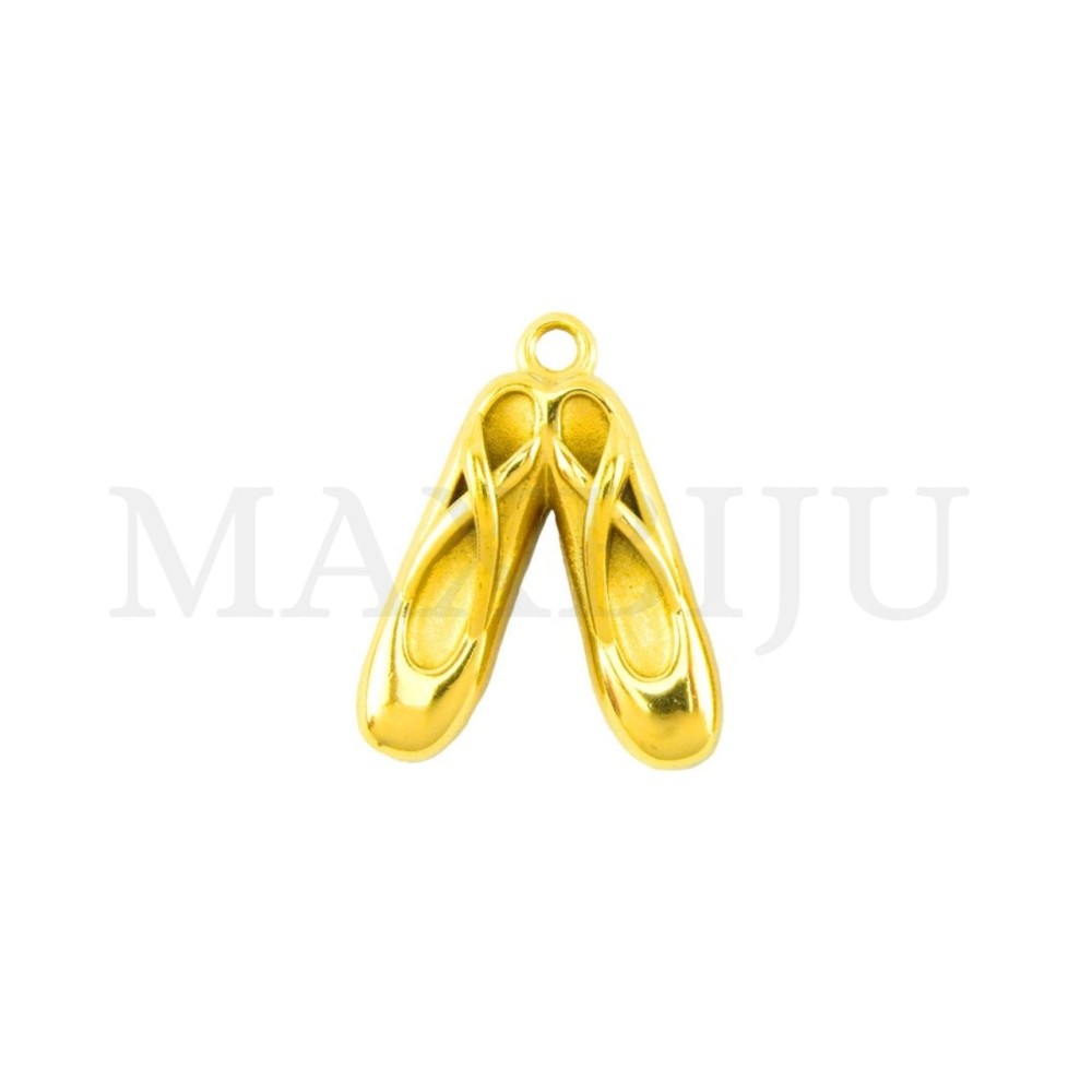 Stainless Steel Ballerina Shoe Pendant 14x17mm.