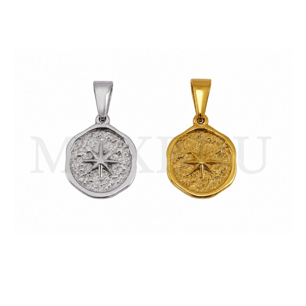 Stainless Steel Venetian Rose Pendant - 16x20mm