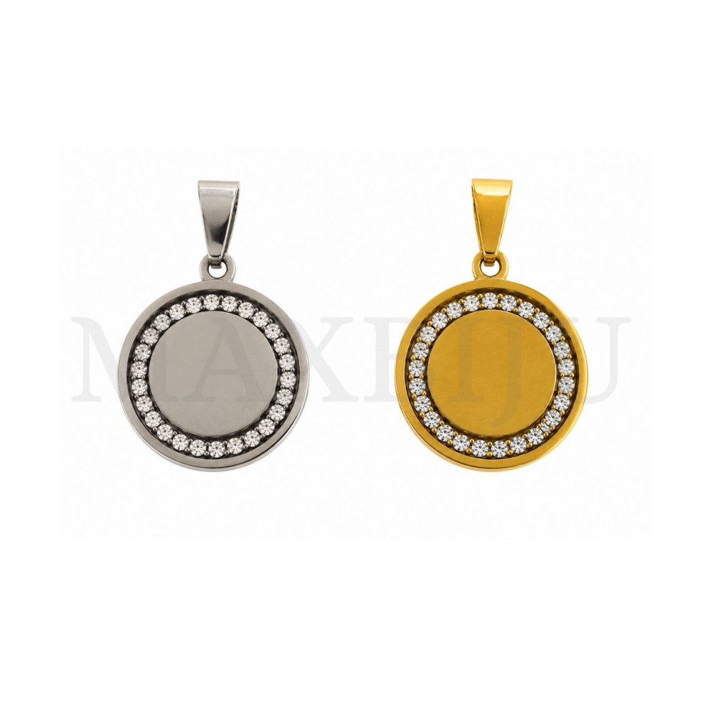 Stainless Steel Plate Pendant - 25mm
