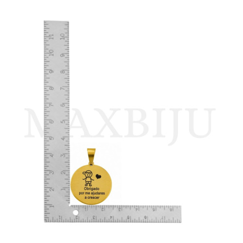 Stainless Steel Pendant "obrigado por me ajudares a crescer" - 25mm