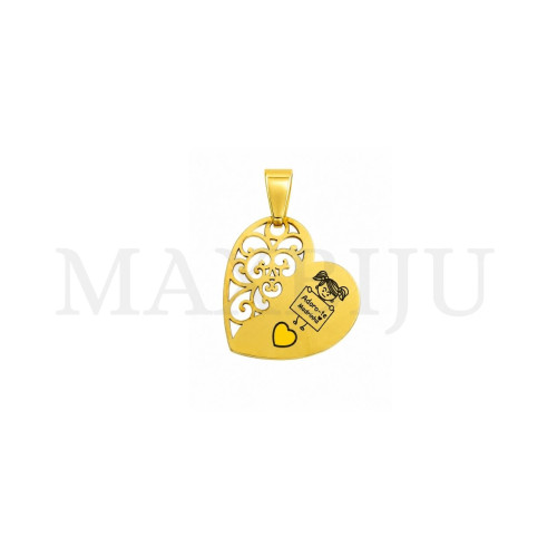Stainless Steel Pendant "Adoro-te Madrinha" - 30x29mm