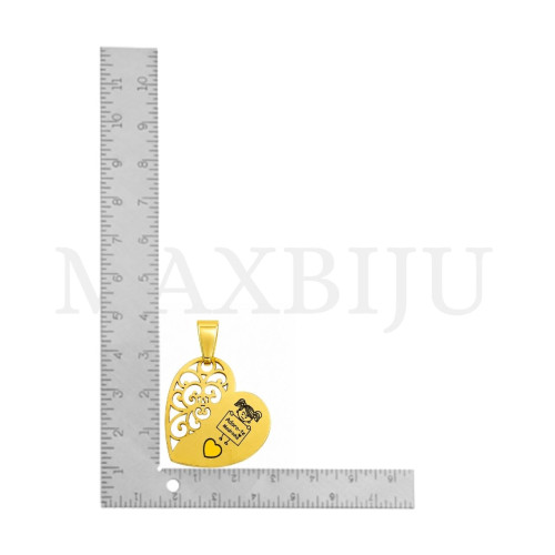 Stainless Steel Pendant "Adoro-te Madrinha" - 30x29mm