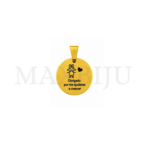 Stainless Steel Pendant "obrigado por me ajudares a crescer" - 25mm