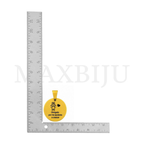 Stainless Steel Pendant "obrigado por me ajudares a crescer" - 25mm