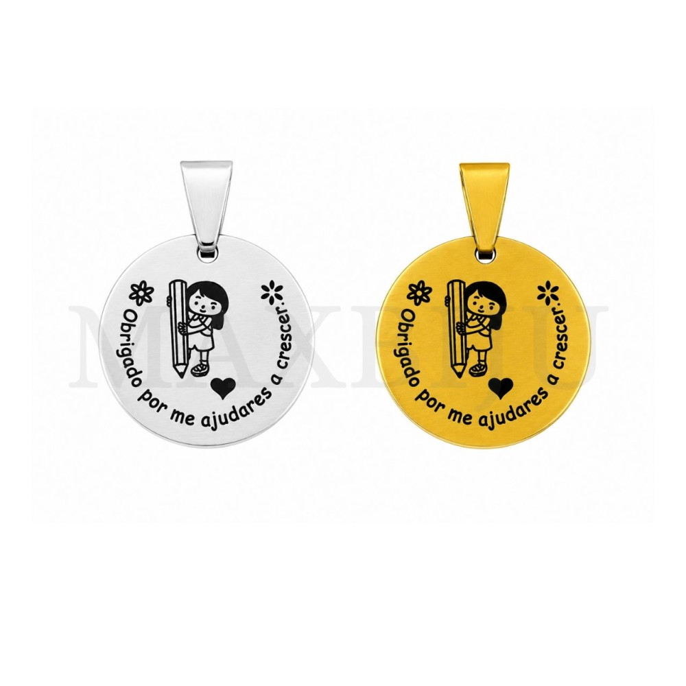 Stainless Steel Pendant "obrigado por me ajudares a crescer" - 20mm
