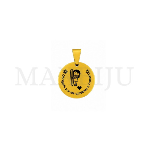 Stainless Steel Pendant "obrigado por me ajudares a crescer" - 20mm