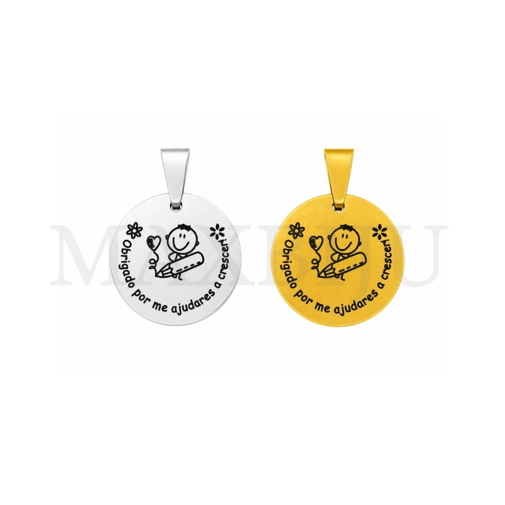 Stainless Steel Pendant "obrigado por me ajudares a crescer" - 20mm