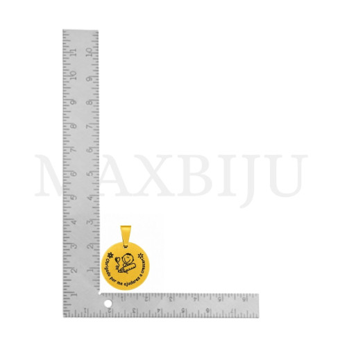 Stainless Steel Pendant "obrigado por me ajudares a crescer" - 20mm