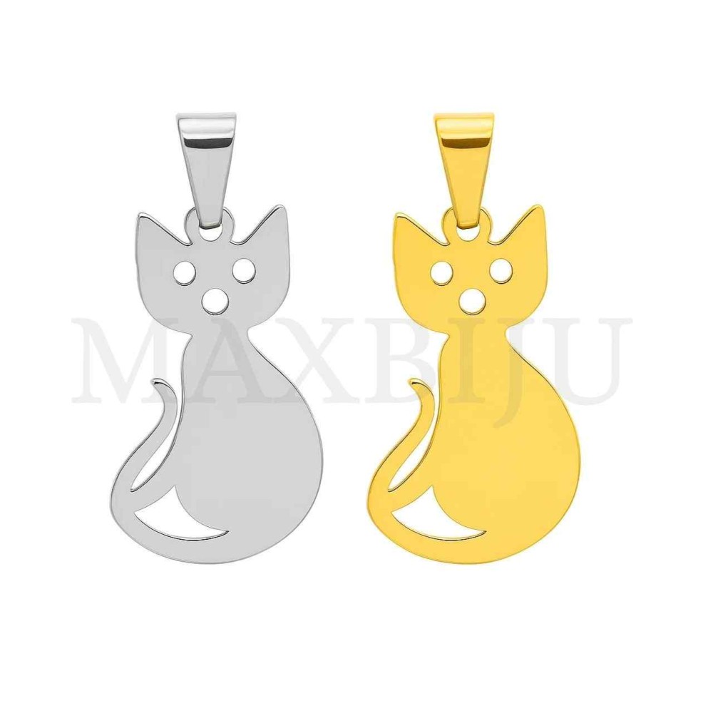 Stainless Steel Cat Pendant 15x25mm