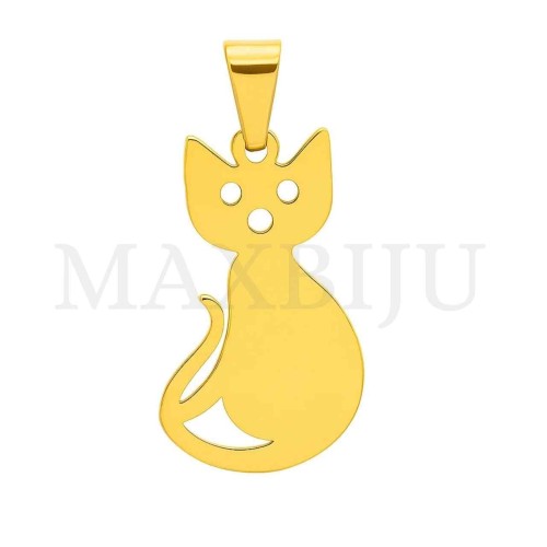 Stainless Steel Cat Pendant 15x25mm