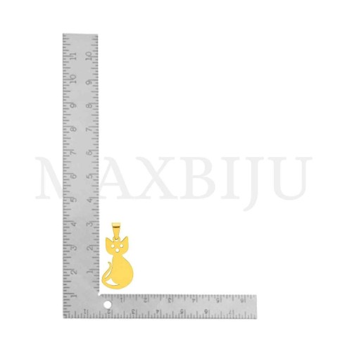 Stainless Steel Cat Pendant 15x25mm