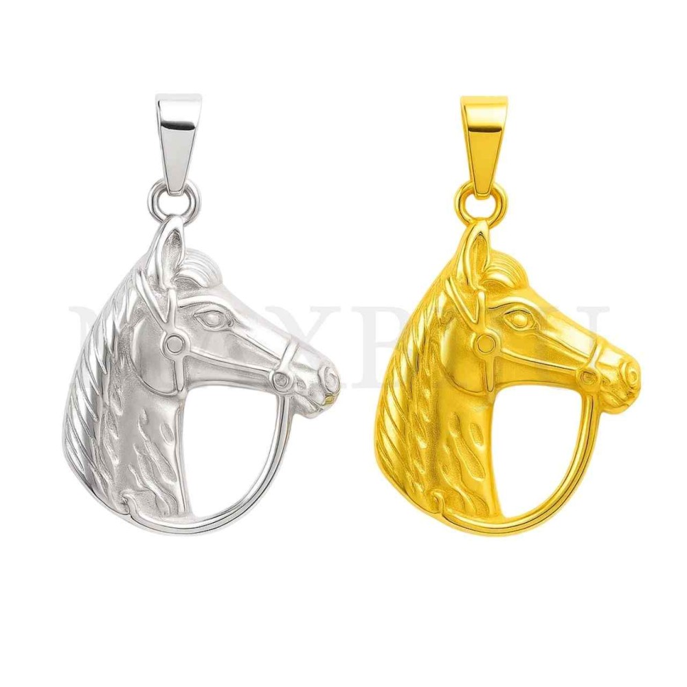Stainless Steel Horse Pendant 32x43mm