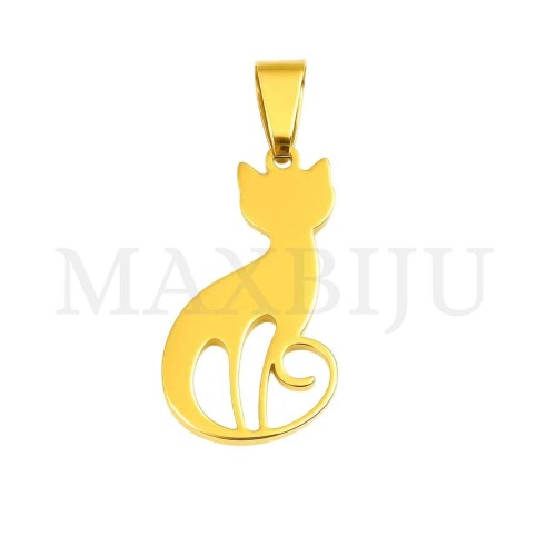 Stainless Steel Cat Pendant 16x28mm