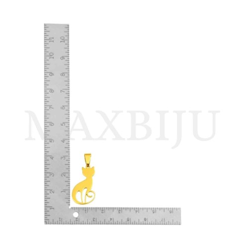 Stainless Steel Cat Pendant 16x28mm