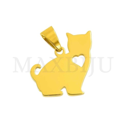 Stainless Steel Cat Pendant 18x20mm