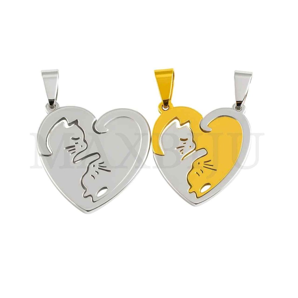 Stainless Steel Cat Pendant 30x32mm