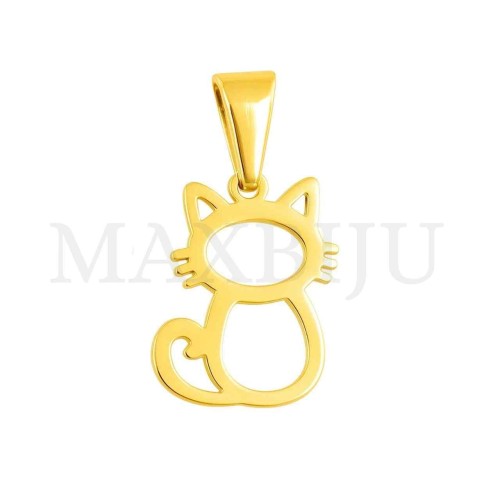 Stainless Steel Cat Pendant 14x19mm
