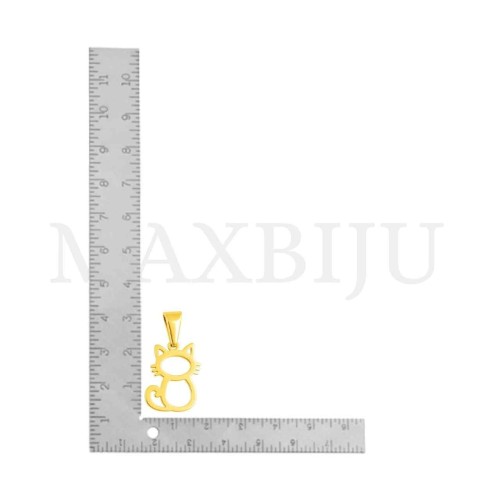 Stainless Steel Cat Pendant 14x19mm