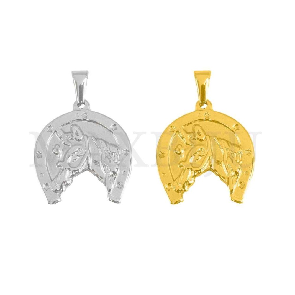 Stainless Steel Horse Pendant 23x25mm