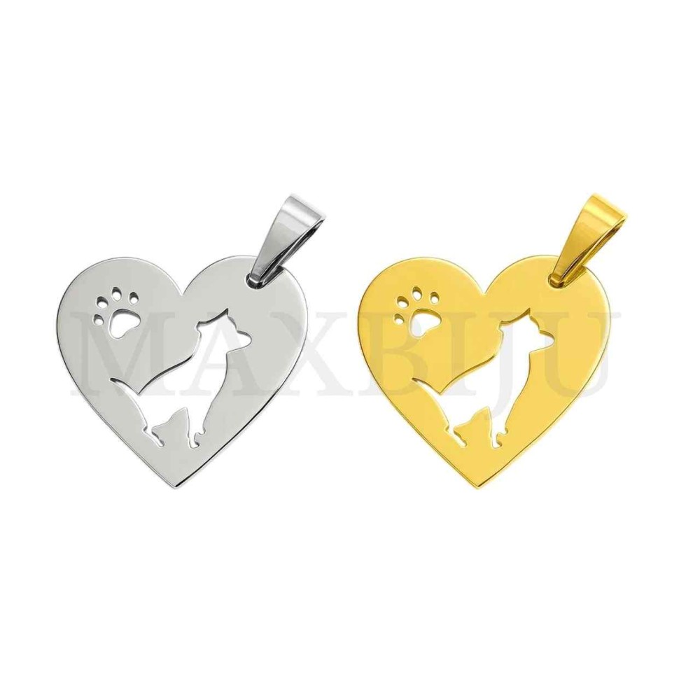 Stainless Steel Dog Pendant 20x21mm